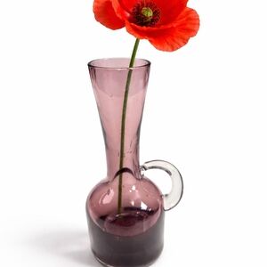 Elegant Purple Glass Vase with Handle